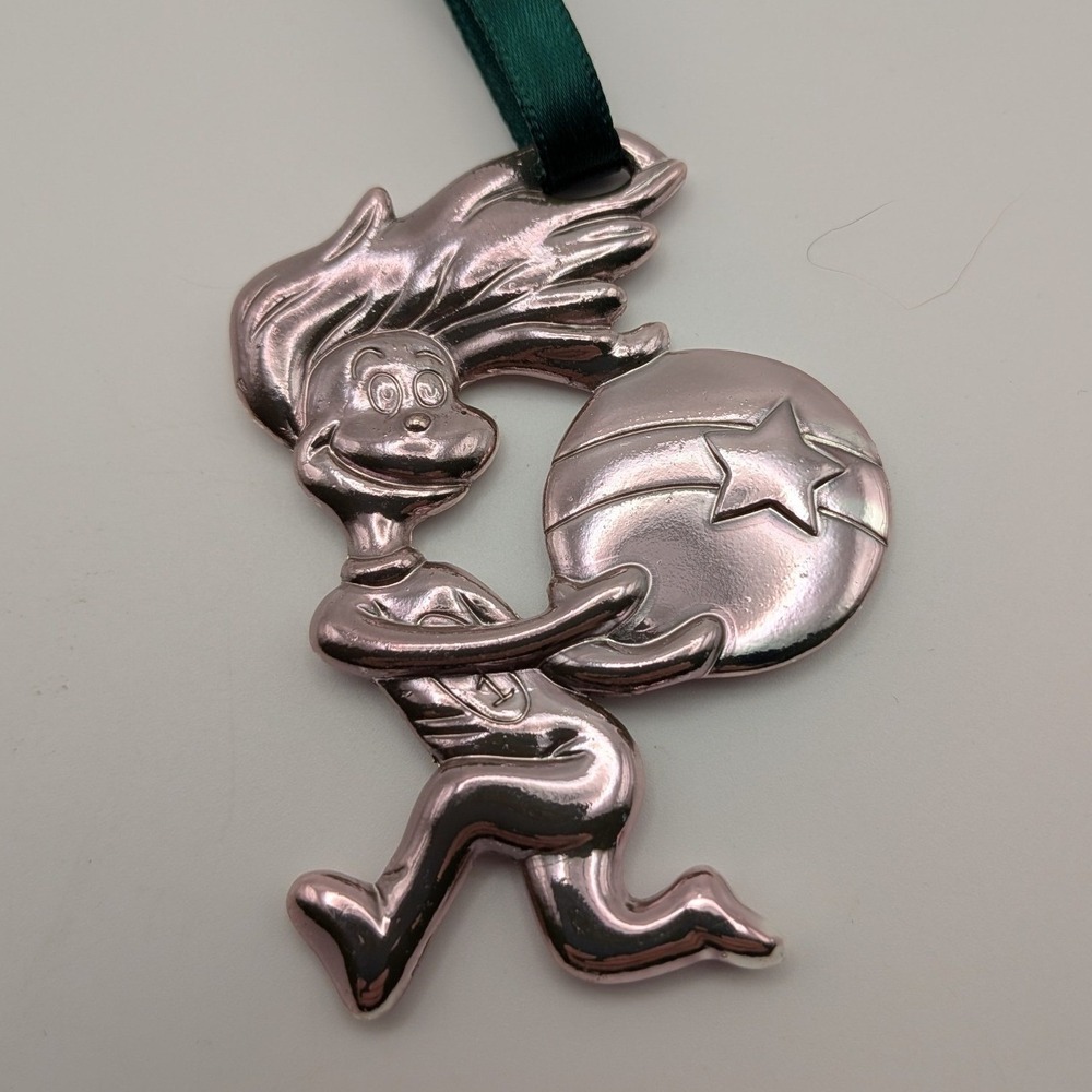 Dr Seuss Thing 1 2 Metal Christmas Ornament Rose Gold Copper Tone 2002 Official